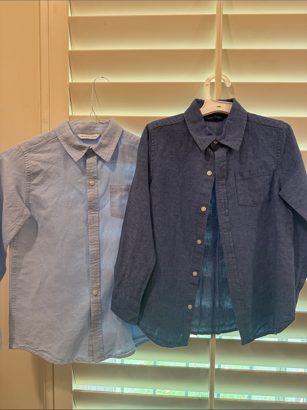 Light Blue & Navy Boys' Button-Front Shirts - Pack of 2
